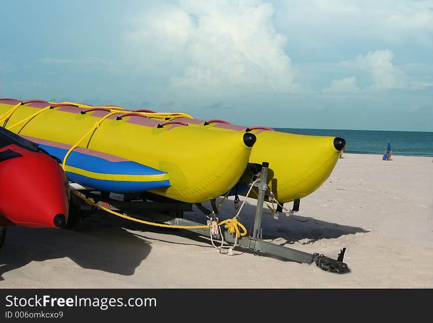 Banana Boats In The Beach