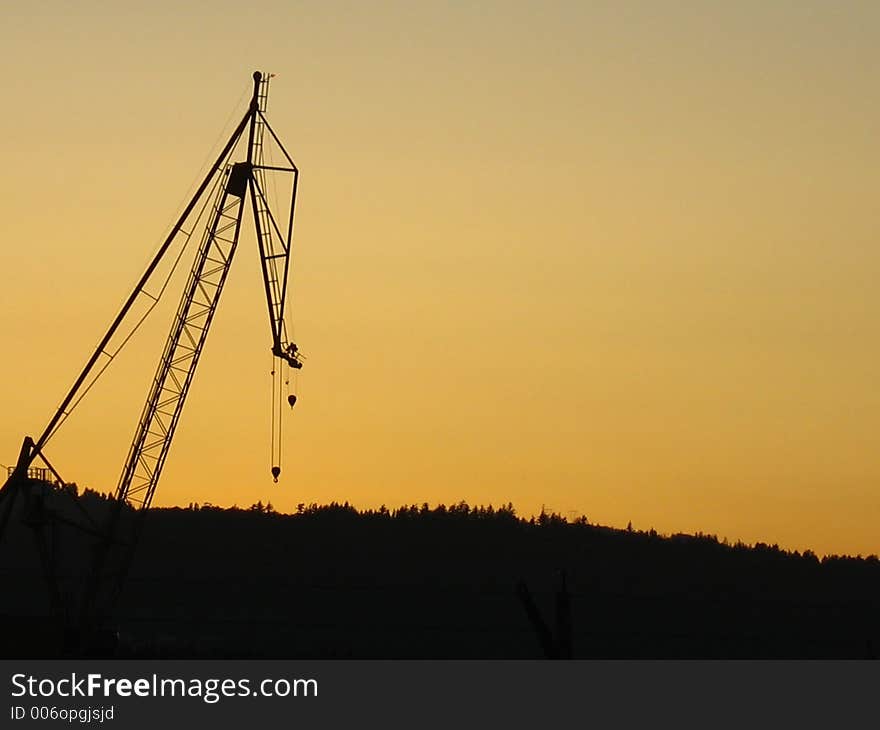 Crane sunset