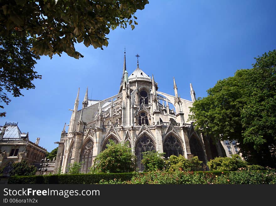 Notre Dame back view, Paris, France