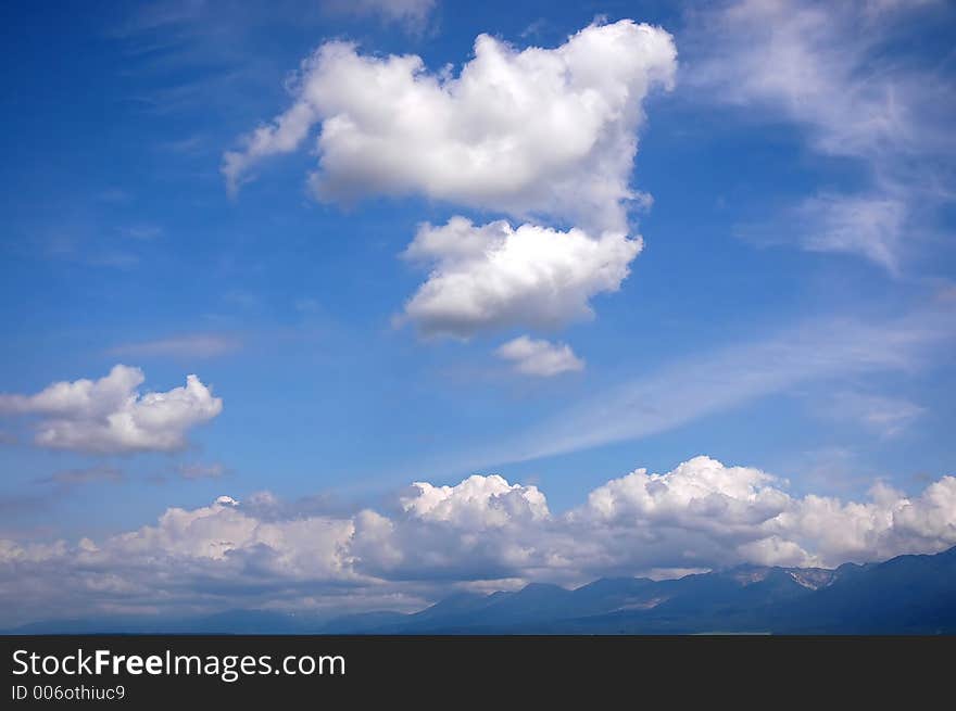 The blue sky above the chine