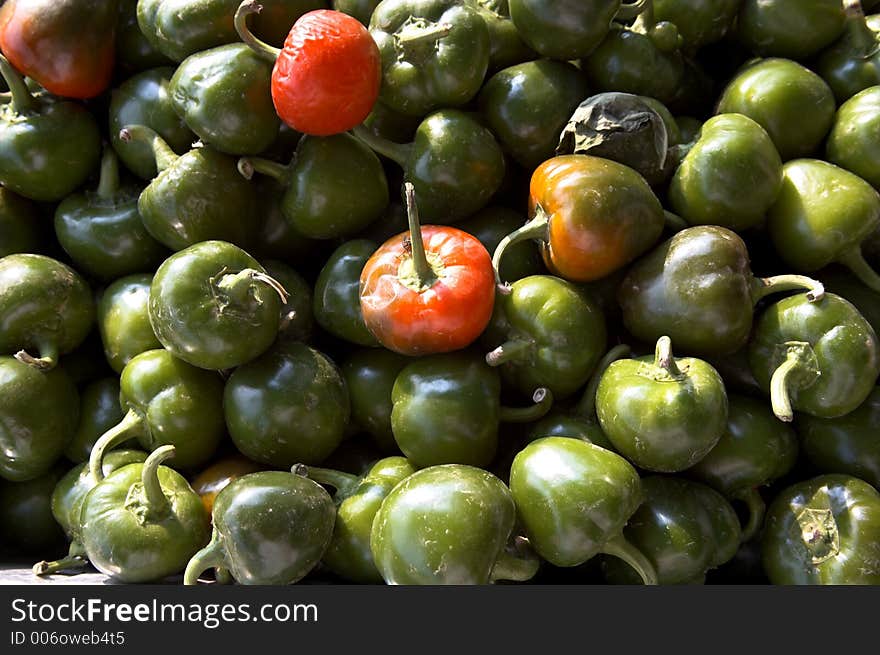 Round peppers from farmers market