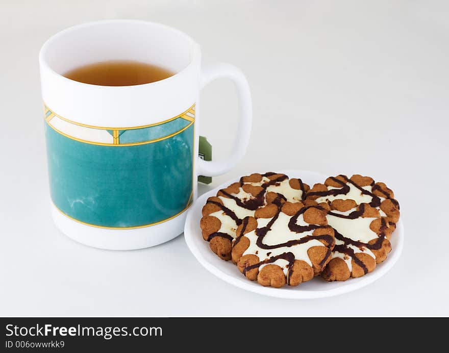 Cup of tea with cookies