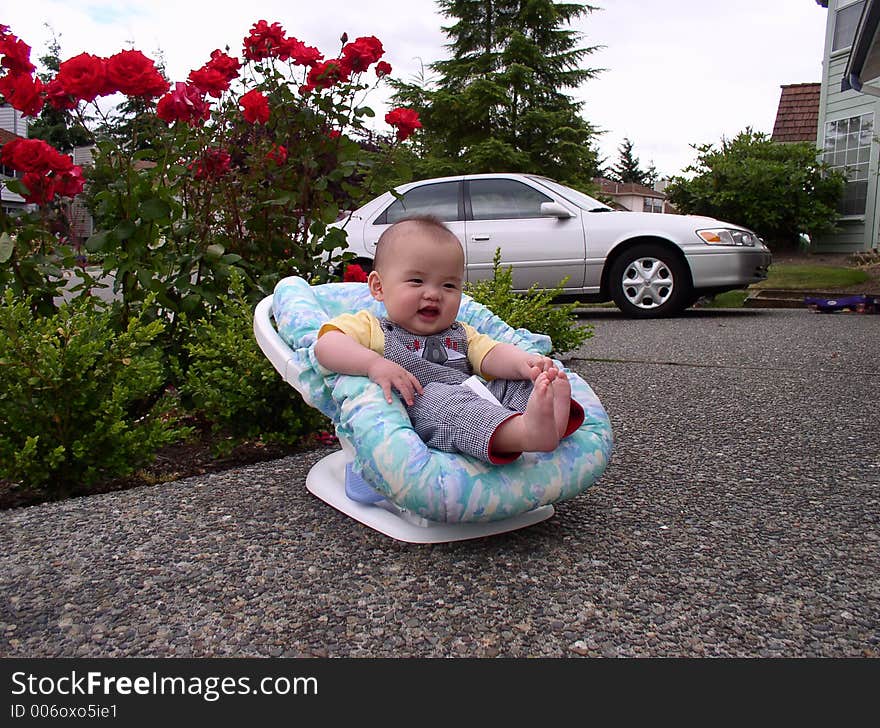 Baby in a cradle