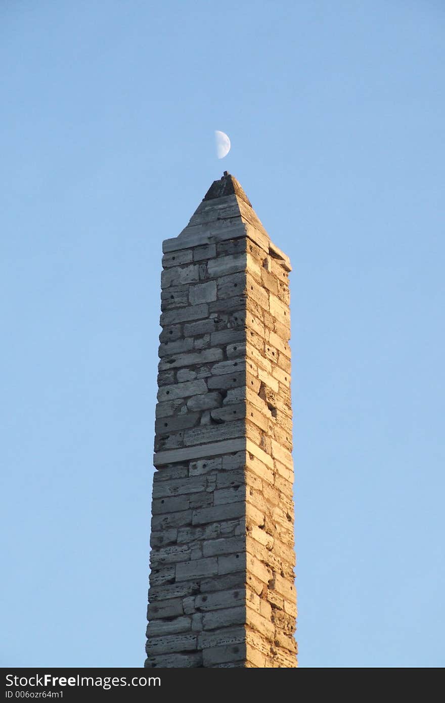 A historical monument in Istanbul with the view of moon. A historical monument in Istanbul with the view of moon.