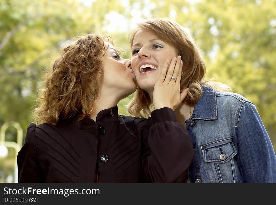 Two sisters in the park. Two sisters in the park