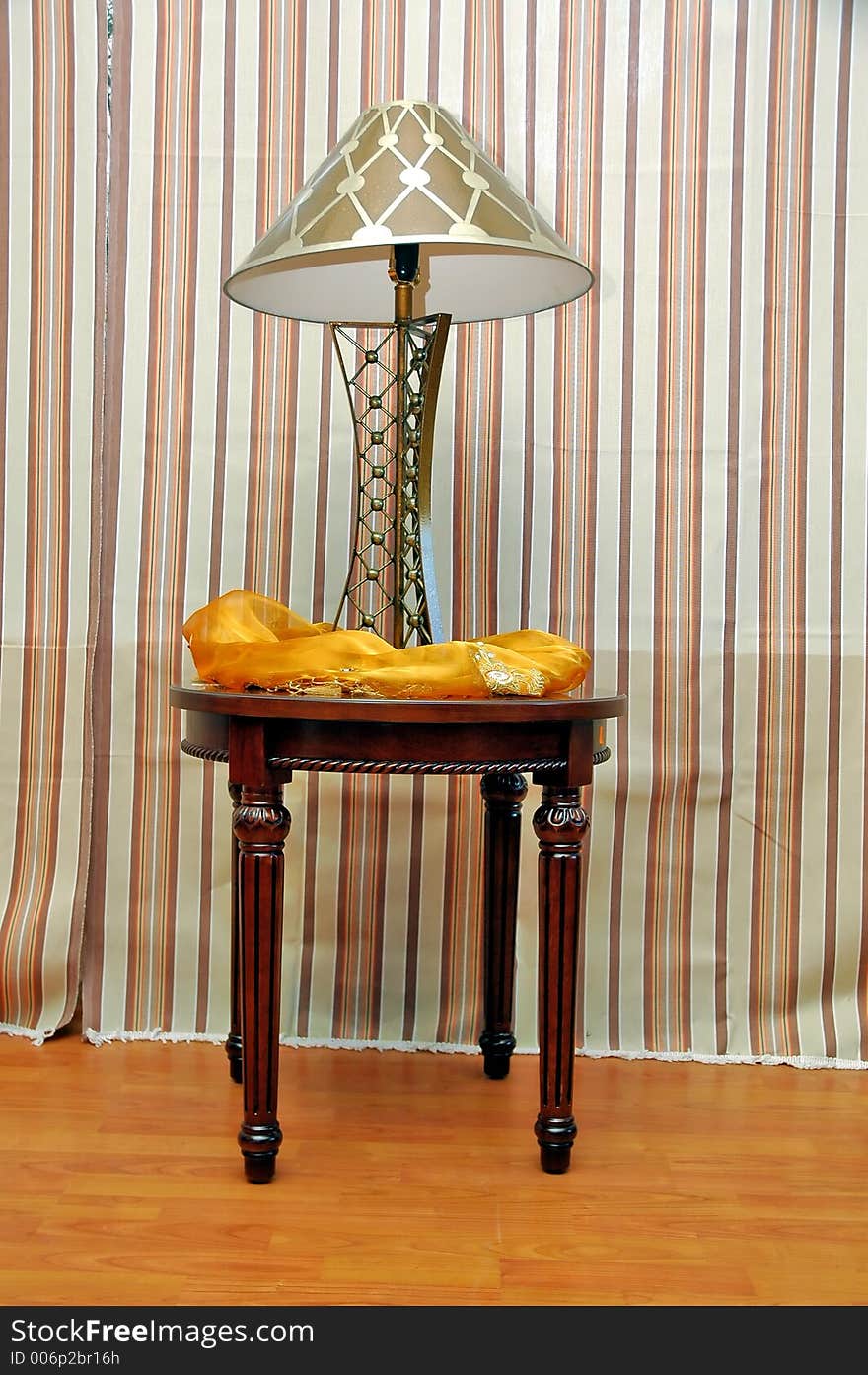 House lamp on the wooden table