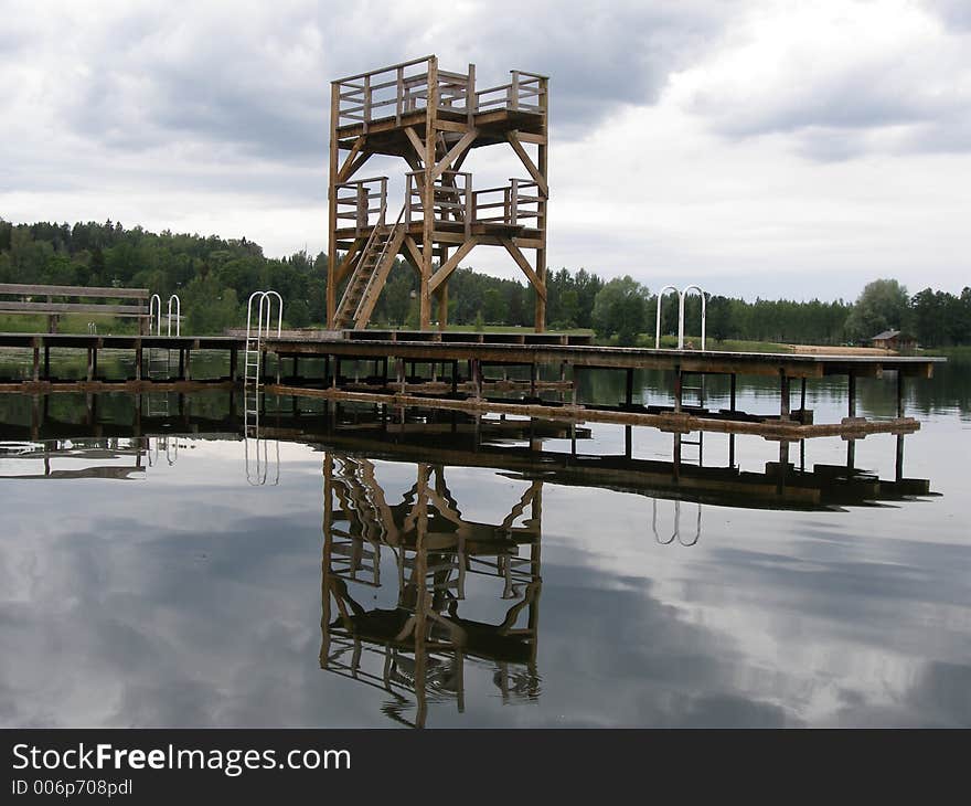 Diving tower before the storm