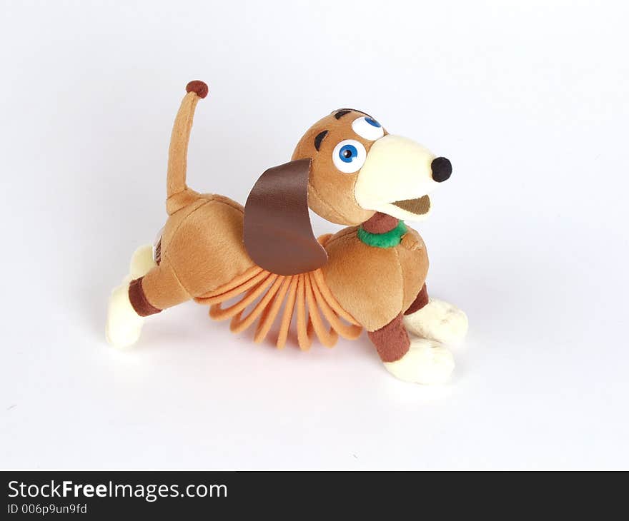 A small doggy toy on the white background