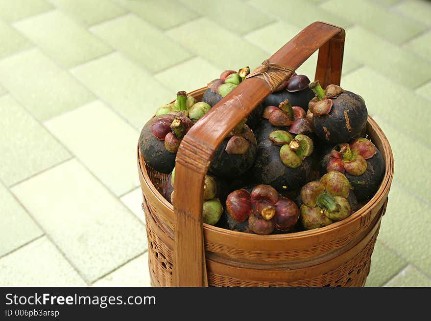 Basket of mangosteens