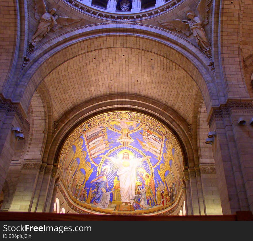 An interior view of a church