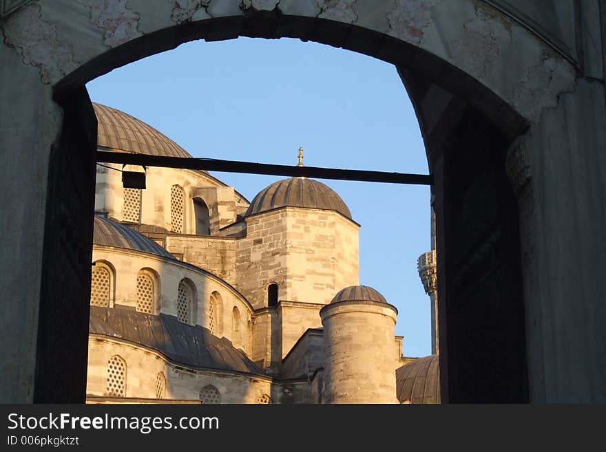 a close-up view of a historical mosque in Istanbul