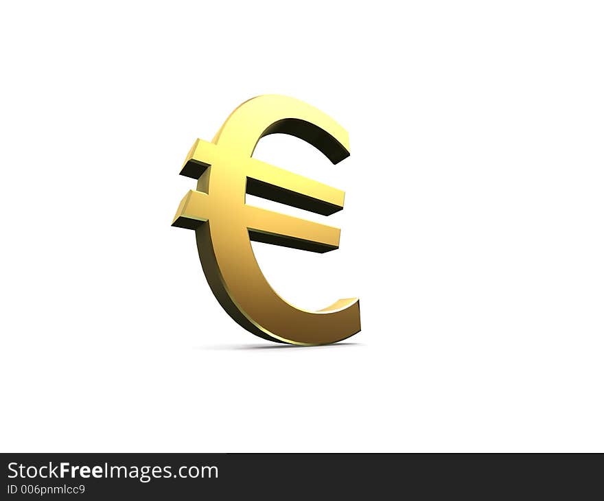 3d rendered golden euro