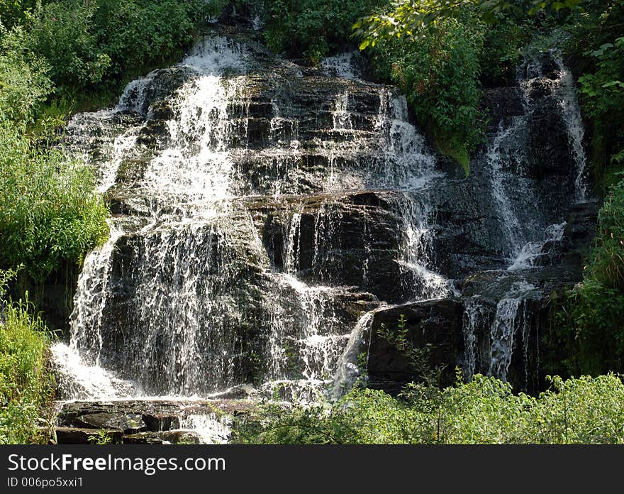 Cascading Slatestone Brook Falls (aka Whitmore Falls), Sunderland, Massachusetts. Cascading Slatestone Brook Falls (aka Whitmore Falls), Sunderland, Massachusetts