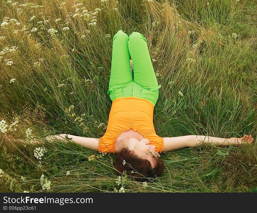 Girl on grass