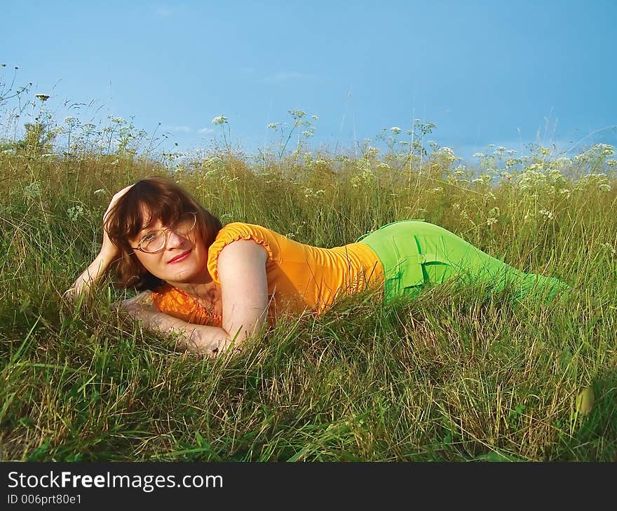 Girl on grass