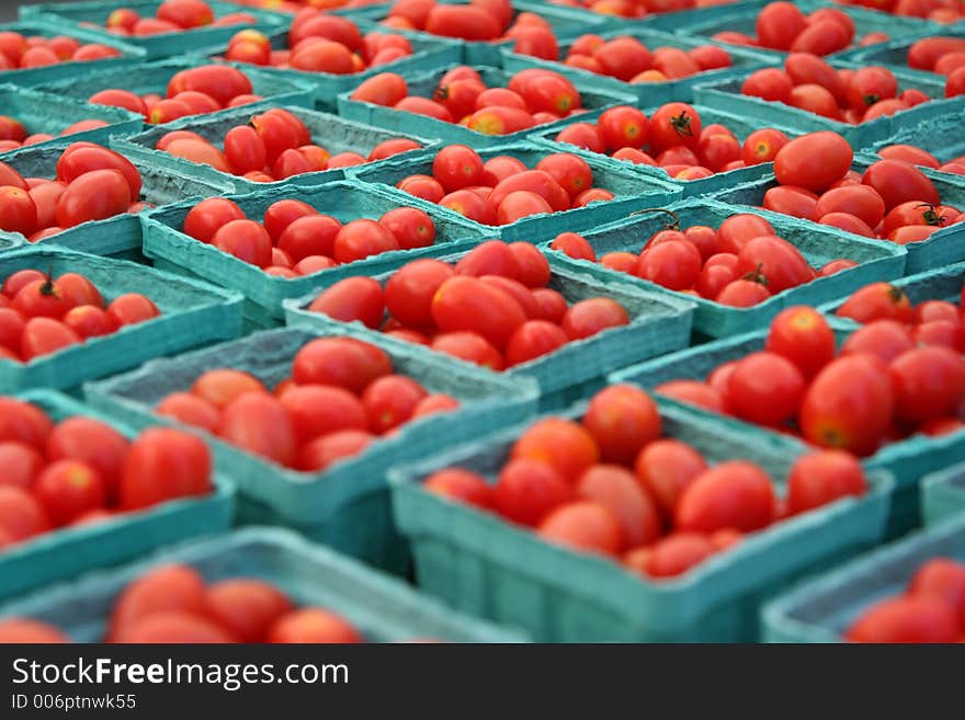 Tomatoes at market. Tomatoes at market