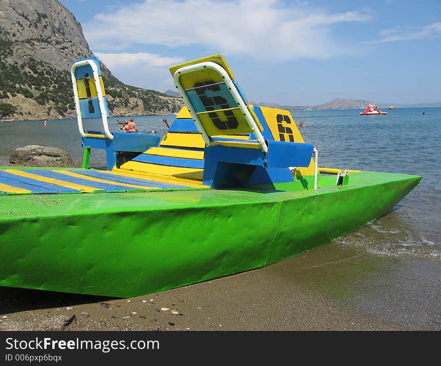 Waterbike on the sea. Waterbike on the sea