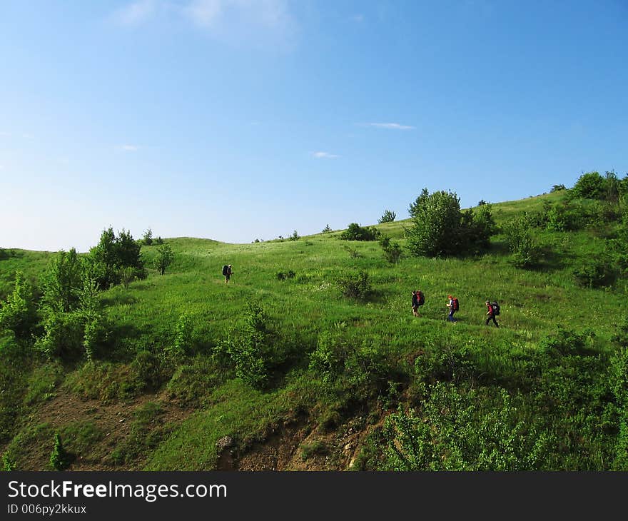 People on the trekking. People on the trekking