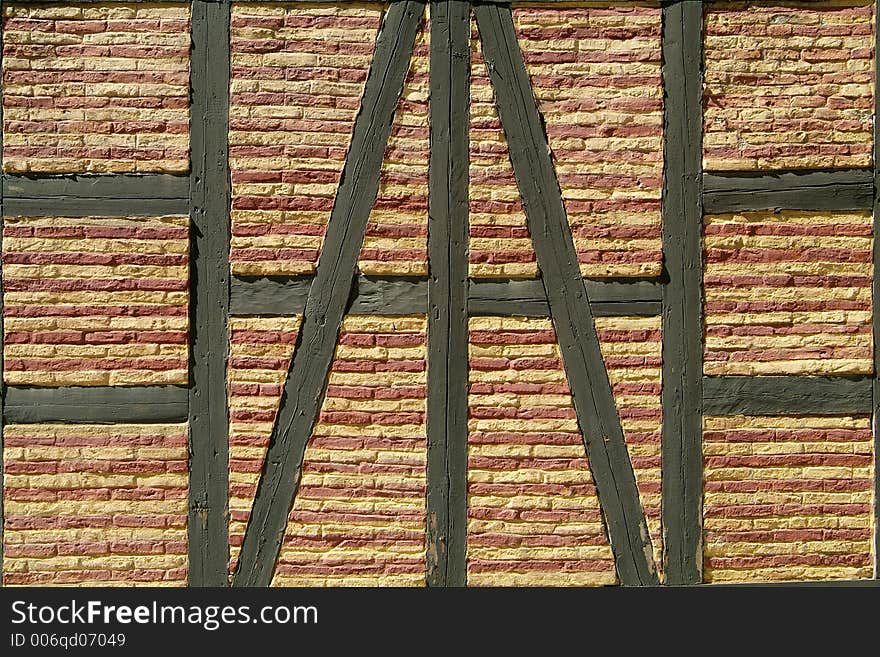 Detail of old, yellow and red brick wall. Detail of old, yellow and red brick wall