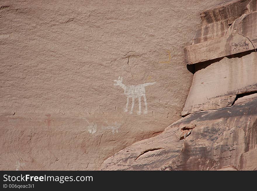 Pictographs in Canyon de Chelly. Pictographs in Canyon de Chelly