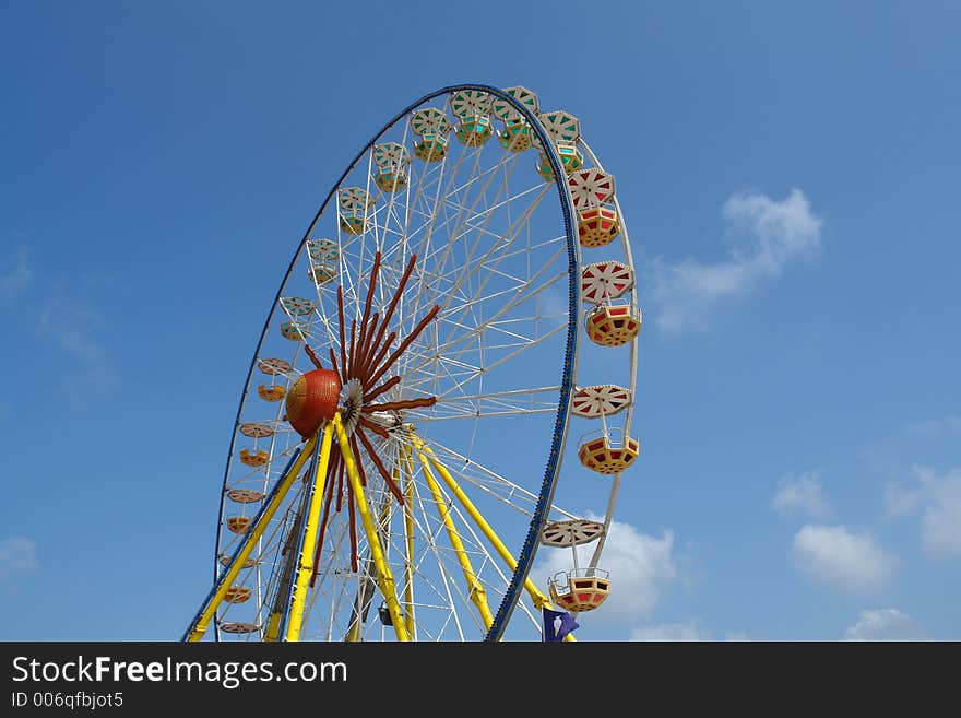 Big wheel in blue sky