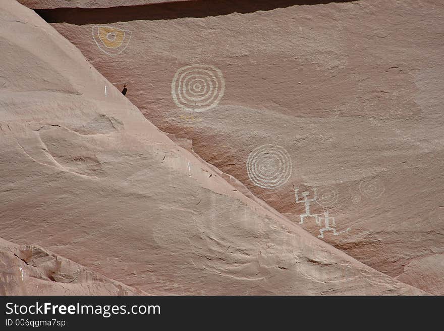 Rock Paintings in Canyon de Chelly. Rock Paintings in Canyon de Chelly