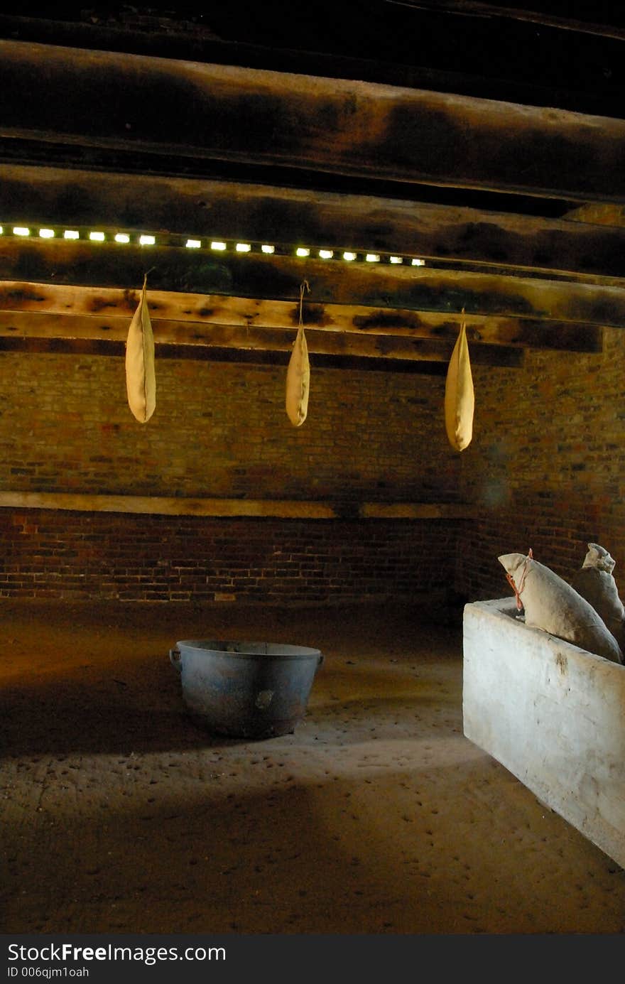 Original smokehouse interior at President Andrew Jackson's home in Hermitage, Tennessee. Original smokehouse interior at President Andrew Jackson's home in Hermitage, Tennessee.