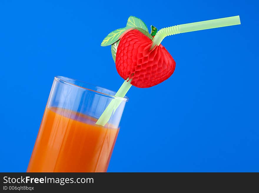 Colorful cocktail still-life isolated on blue