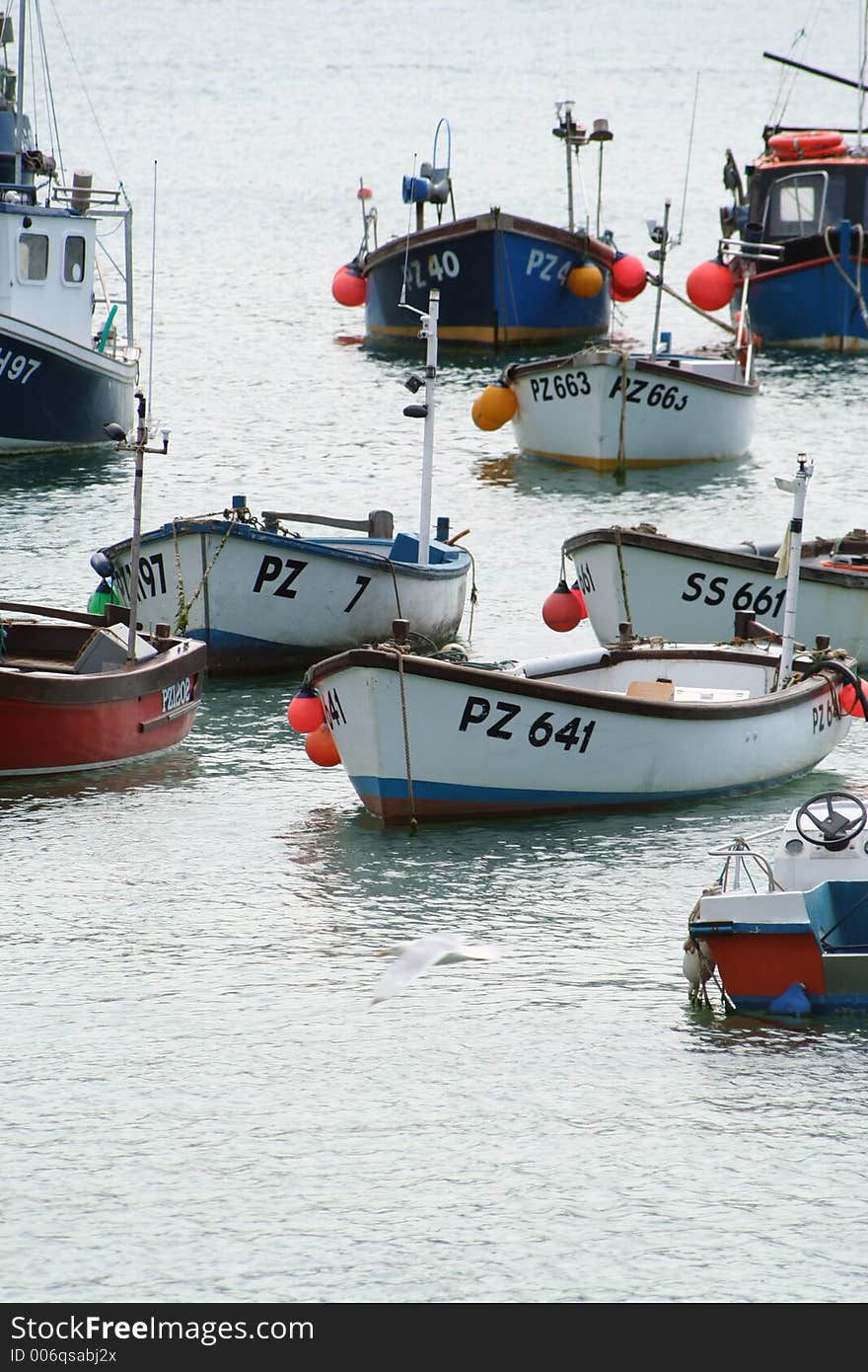 Boat moored ready for use in a Cornish Fishing village