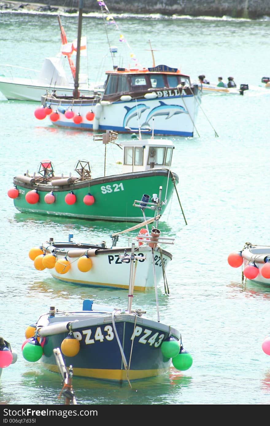 Boat moored ready for use in a Cornish Fishing village