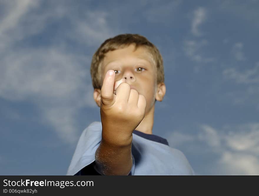 Child Pointing His Finger