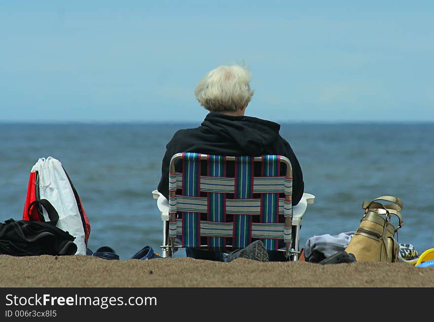 Woman at ocean