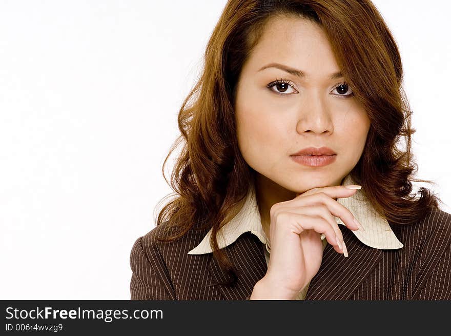 A young attractive businesswoman with a confident gaze