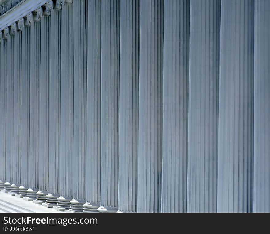 Columns on the entrance of ancient Roman structure. Columns on the entrance of ancient Roman structure