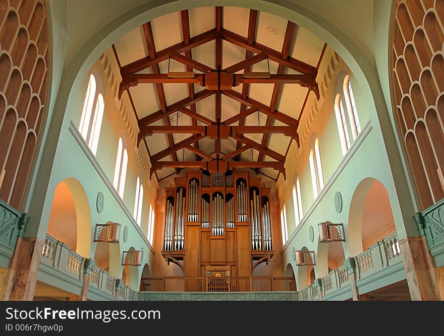 Rear of sanctuary, organ, Mt. Angel Abbey, Mt. Angel, Oregon. Rear of sanctuary, organ, Mt. Angel Abbey, Mt. Angel, Oregon