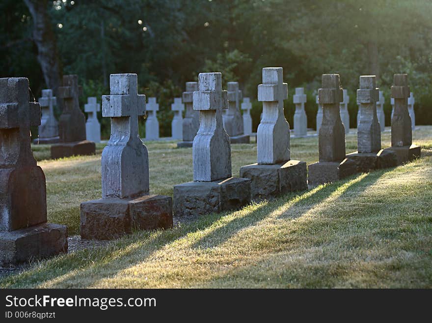 Stone crosses, Mt. Angel Abbey, Mt. Angel, Oregon. Stone crosses, Mt. Angel Abbey, Mt. Angel, Oregon