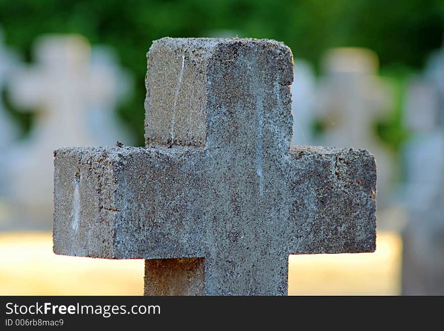 Stone cross,Mt. Angel Abbey cemetery