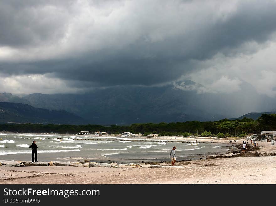 Corsican beach sky