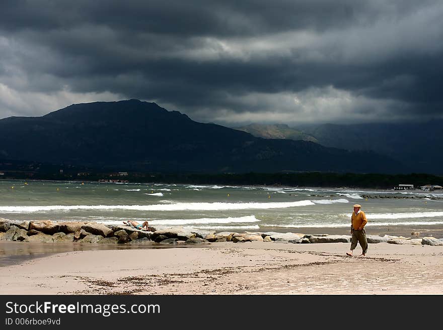 Corsican beach sky