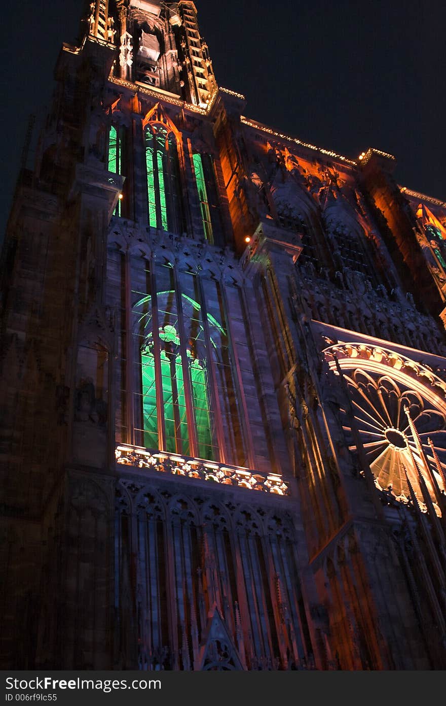 Cathedral of strasbourg by night