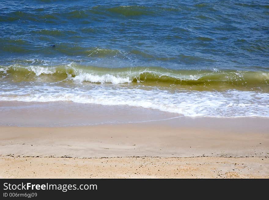 Waves hitting the Beach