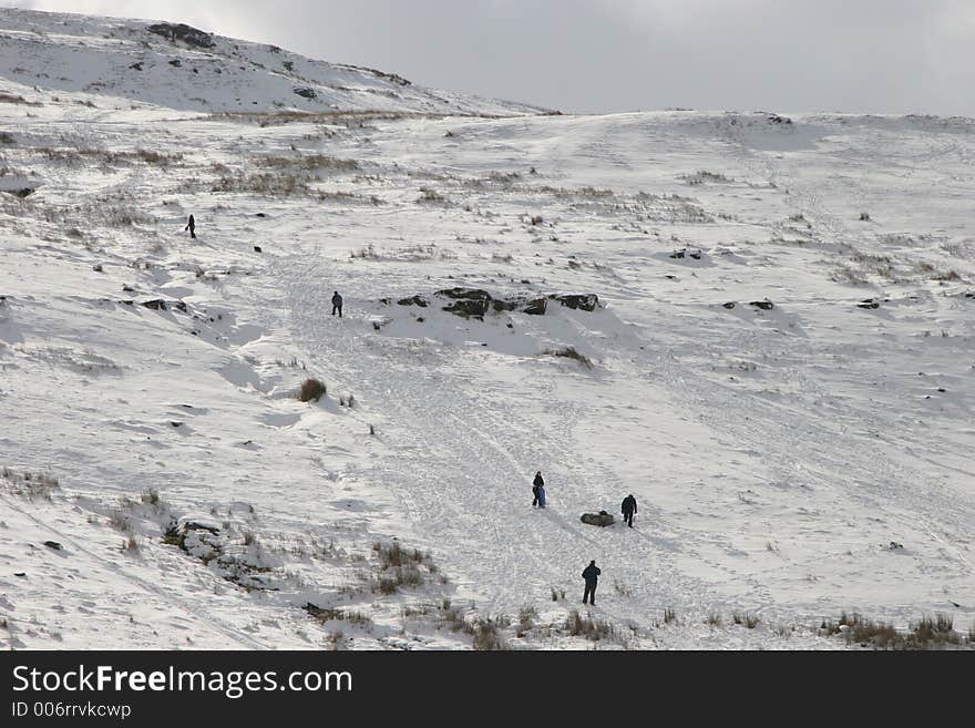 Mountain top with snow