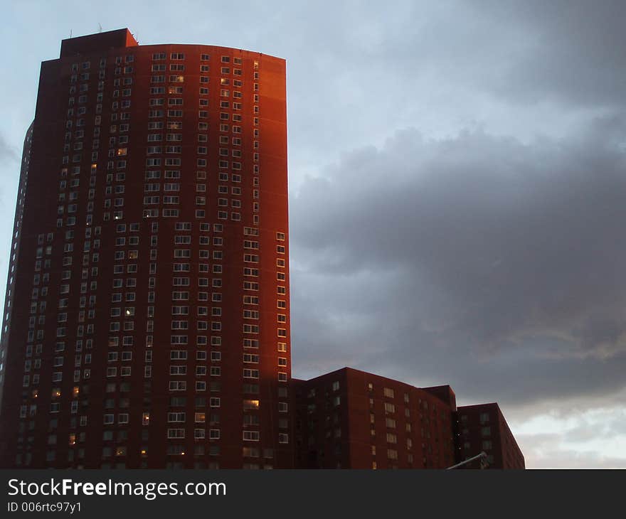 Stormy Sunset Building