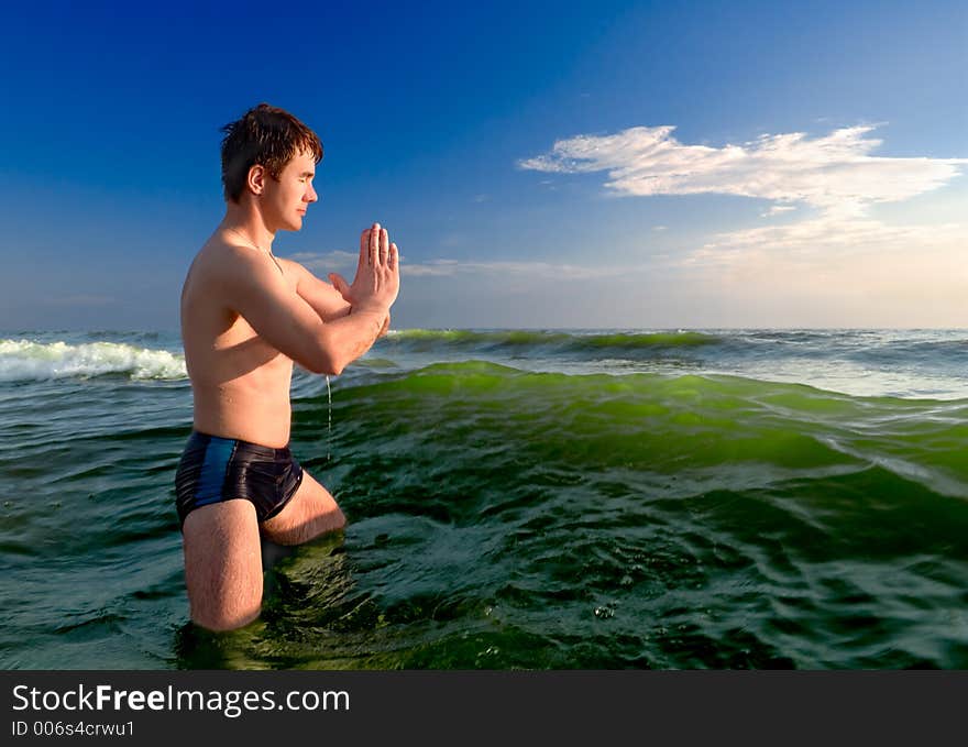 Man on a beach. Man on a beach