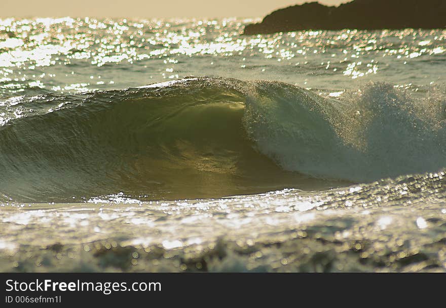 Transluscent Wave At Sunset