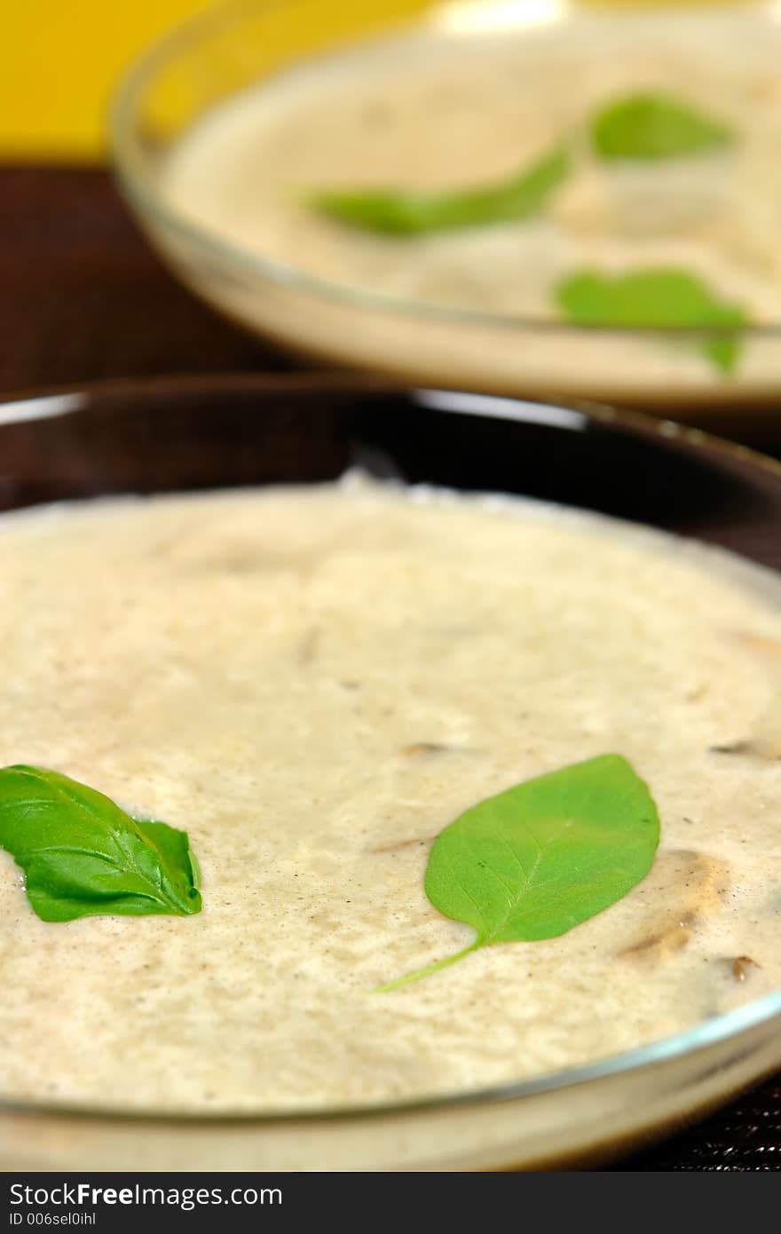 Cream of Mushroom Soup Served