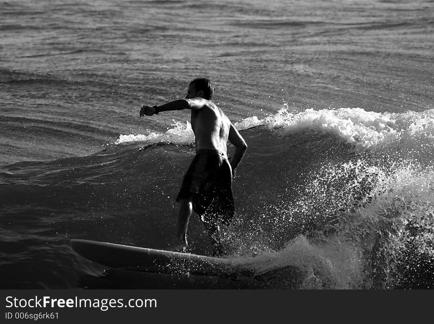 Surfer In Black And White3