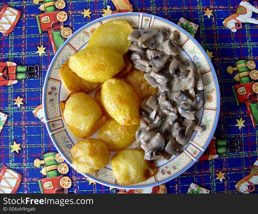 Mushrooms with potatoes