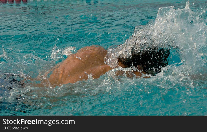 Swimmer in race. Swimmer in race