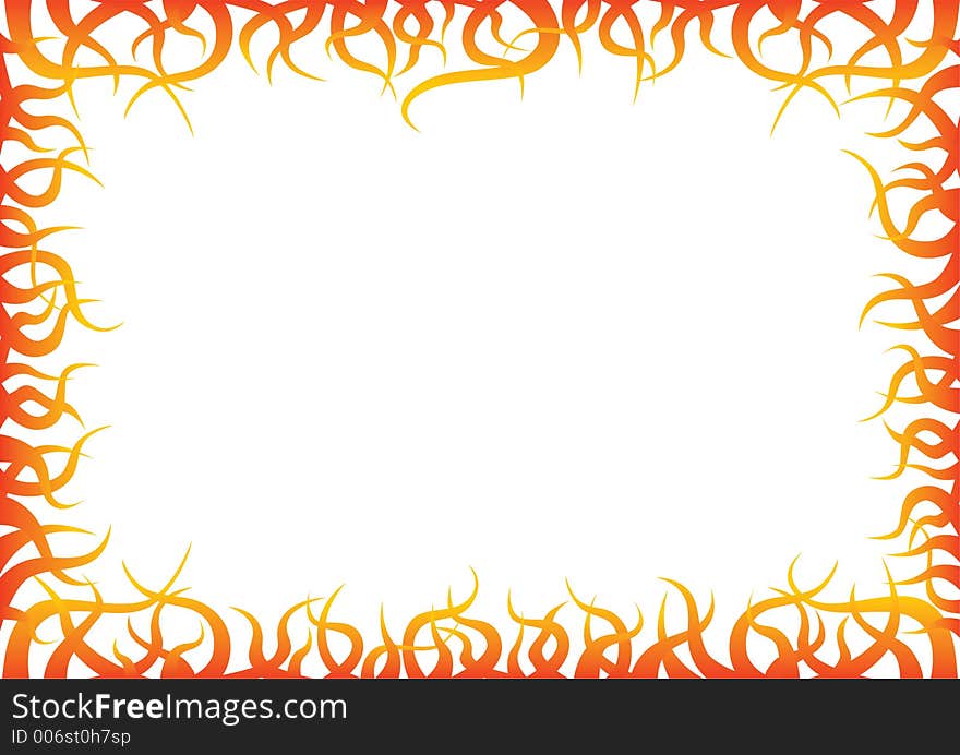 Flaming frame background illustration